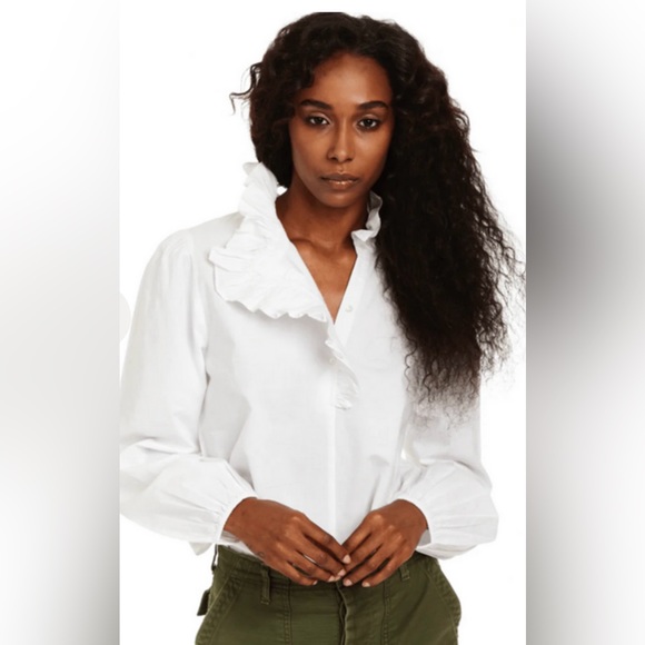 Chic White Ruffled Blouse - Picture 7 of 7